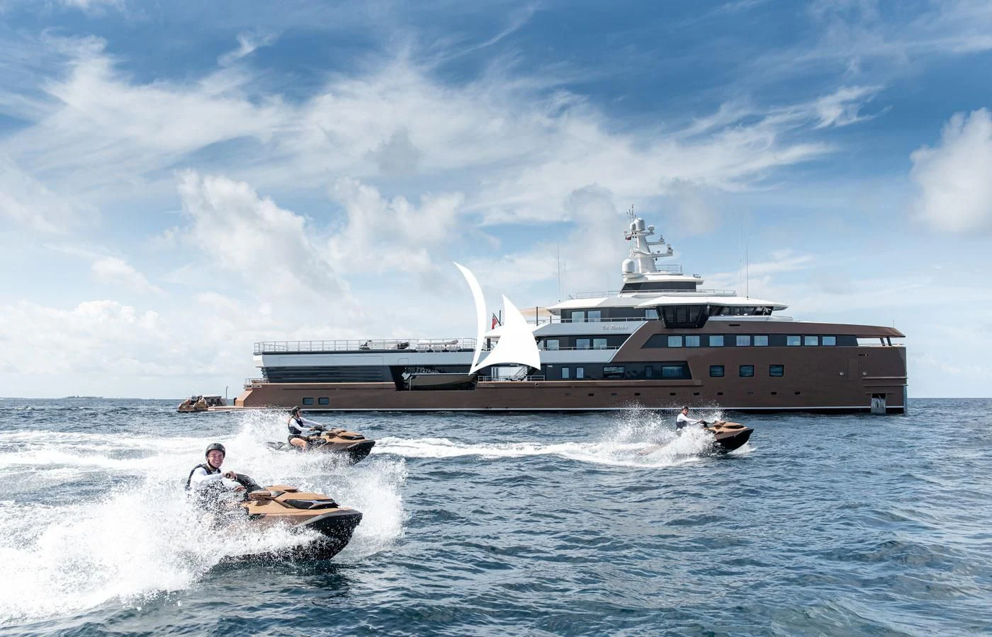 a boat on the water aboard LA DATCHA Yacht for Sale