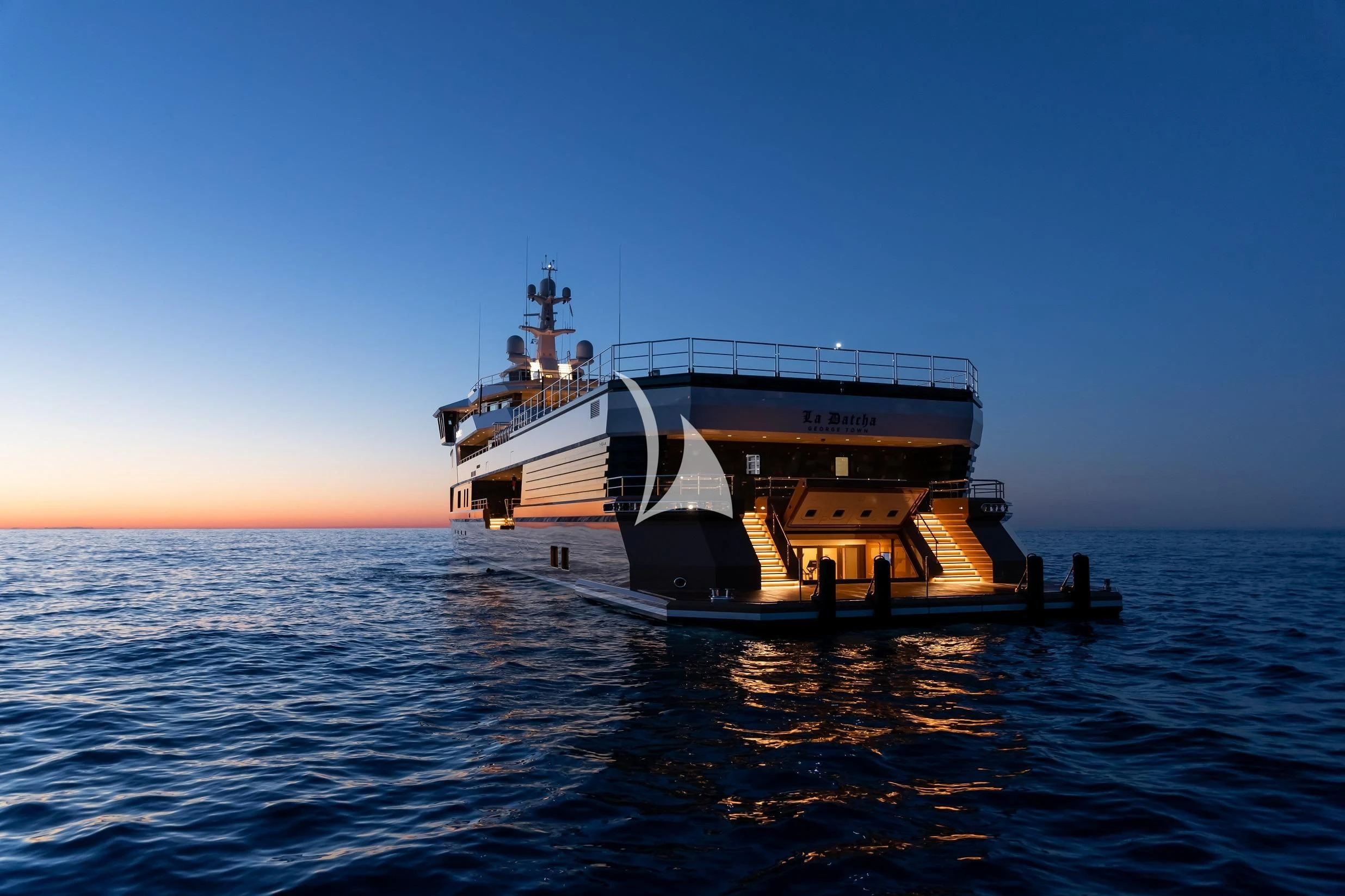 a boat in the water aboard LA DATCHA Yacht for Sale