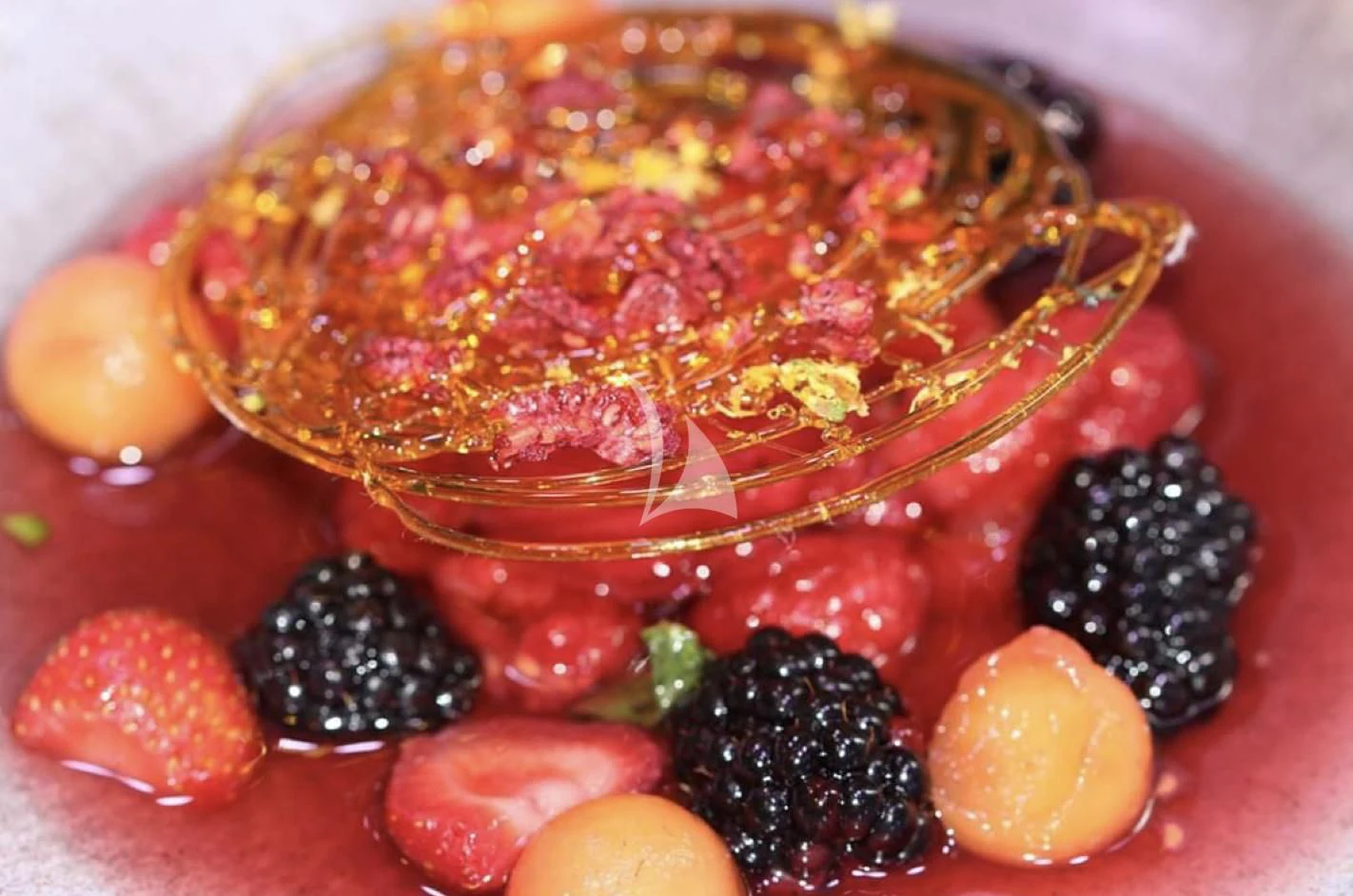 a bowl of food aboard LA DATCHA Yacht for Sale