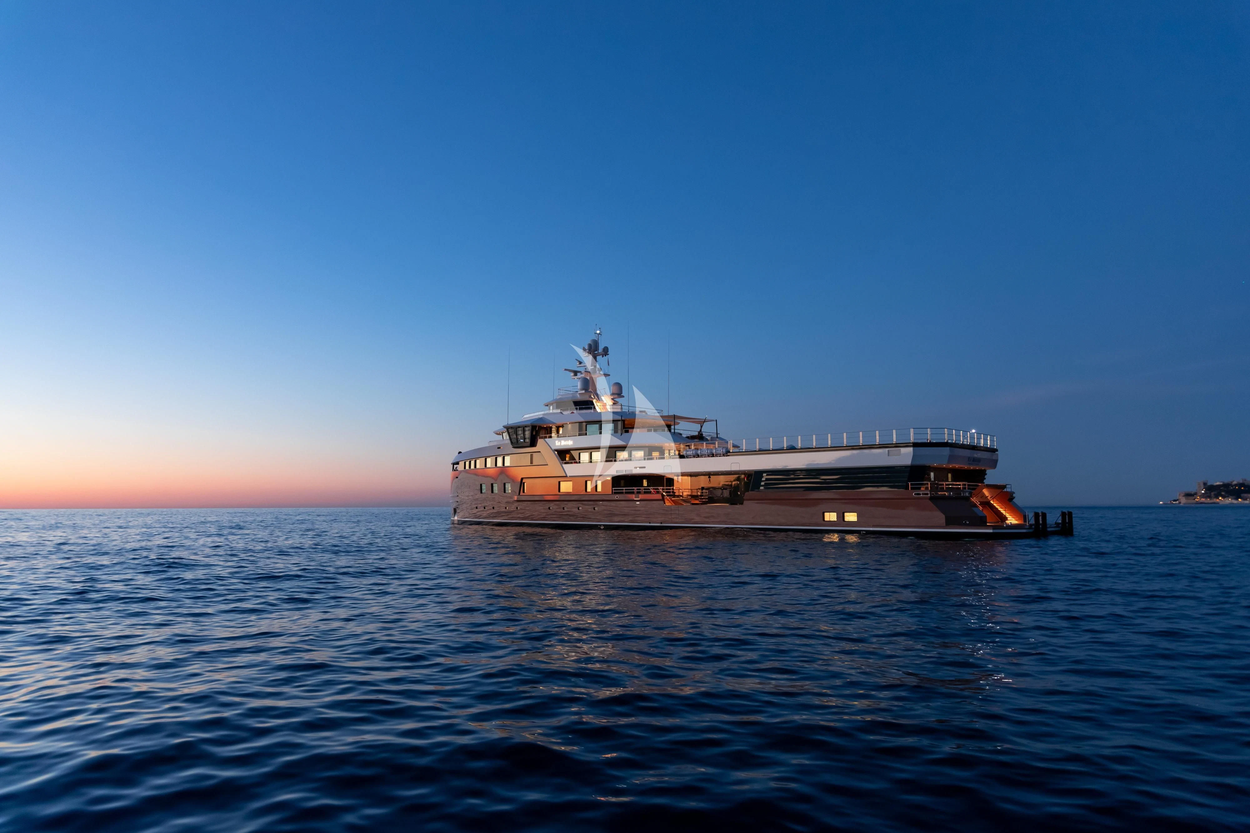 a boat in the water aboard LA DATCHA Yacht for Sale