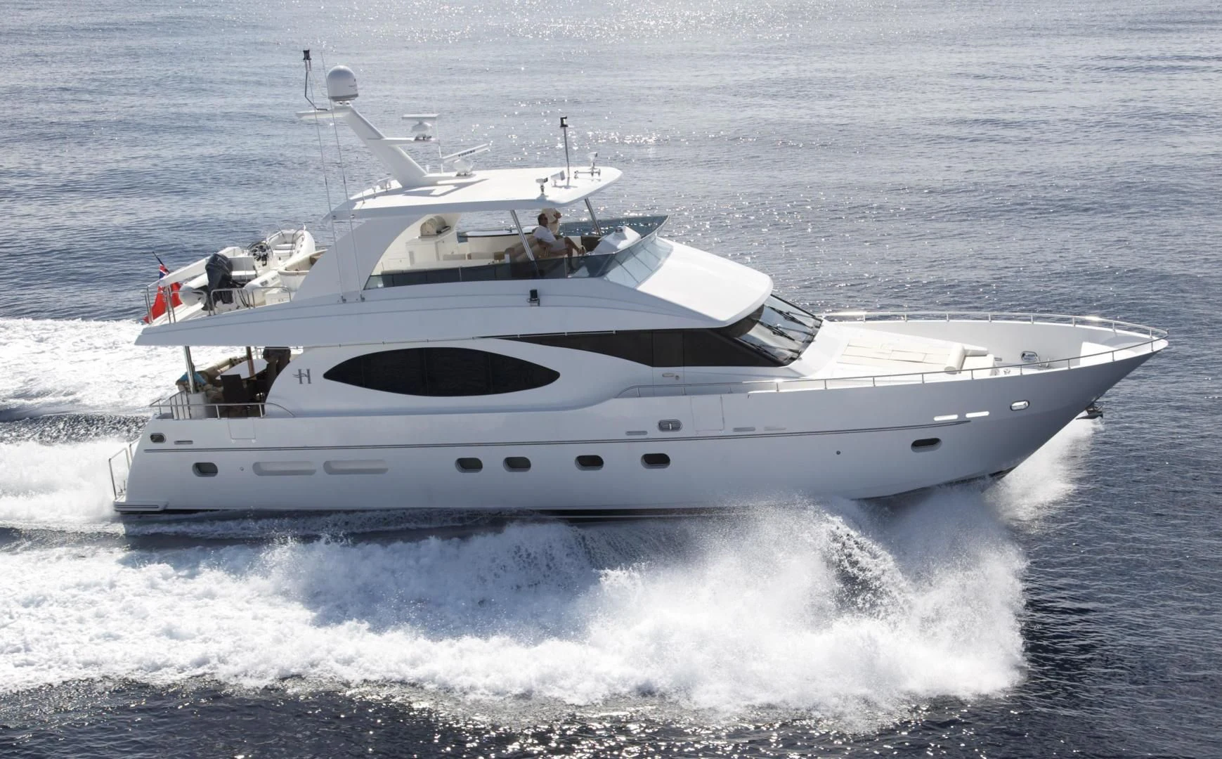 a white yacht on the water aboard LADY C II Yacht for Sale