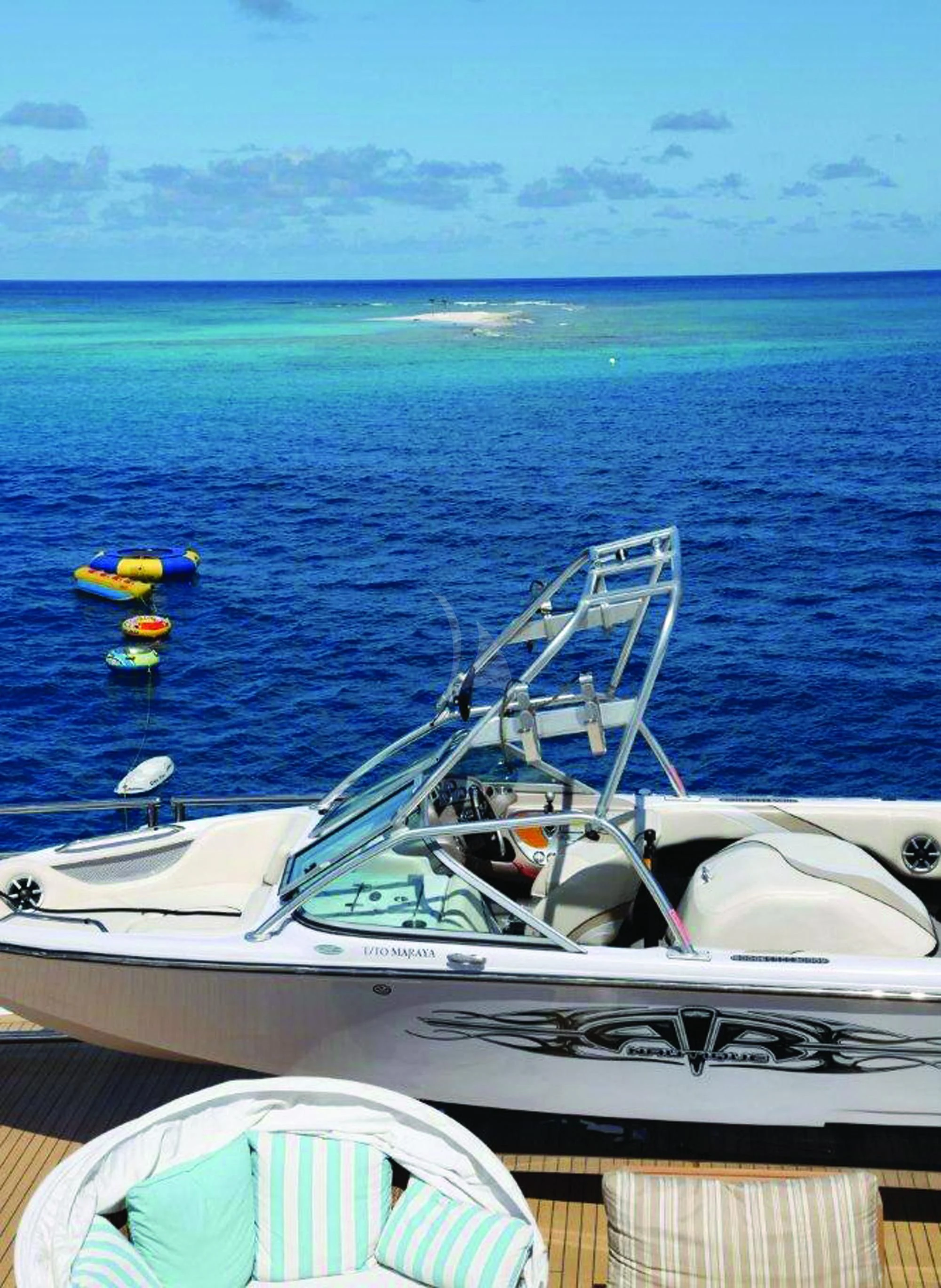 a boat on the water aboard MARAYA Yacht for Sale
