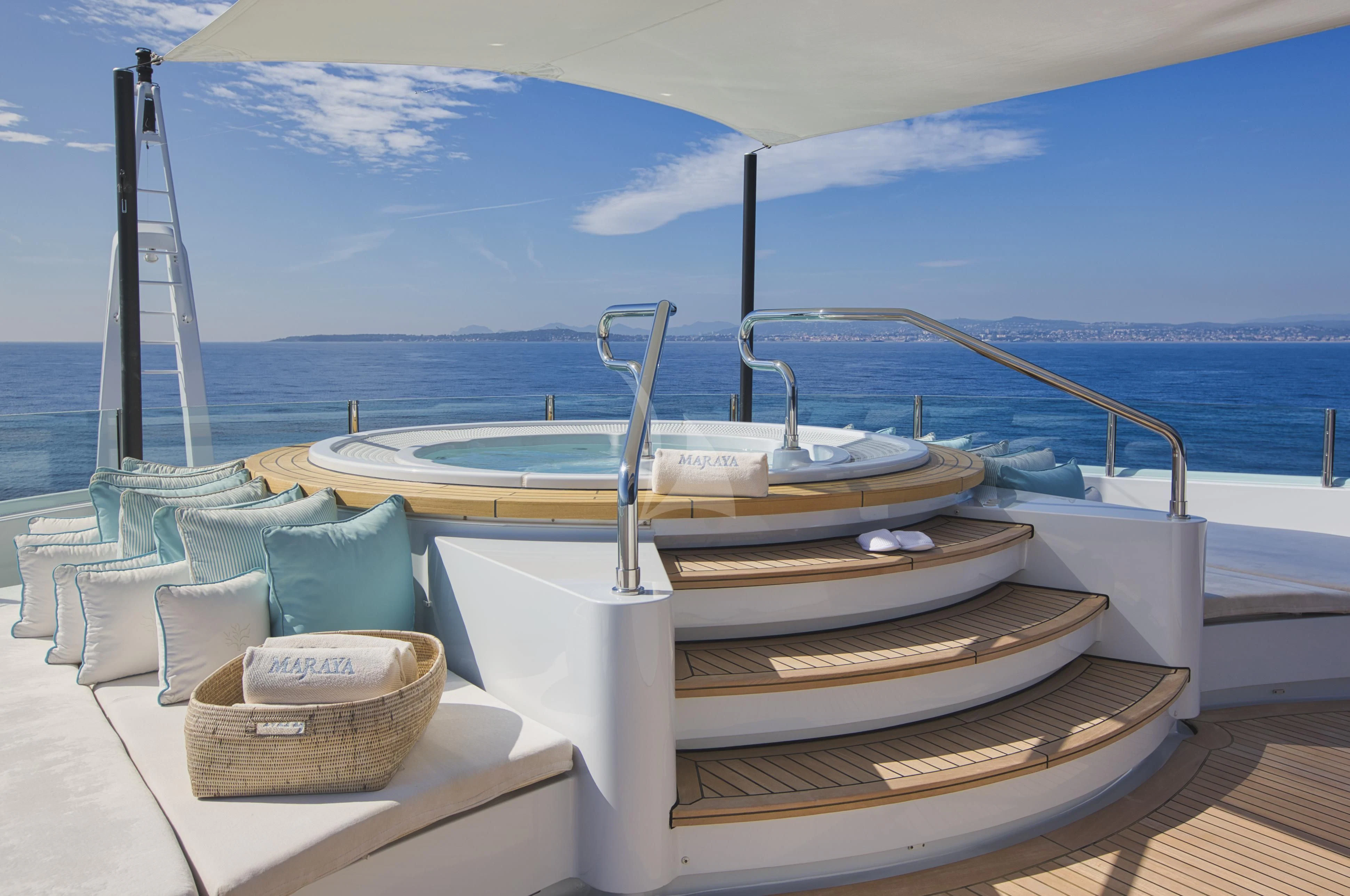a boat on a table aboard MARAYA Yacht for Sale