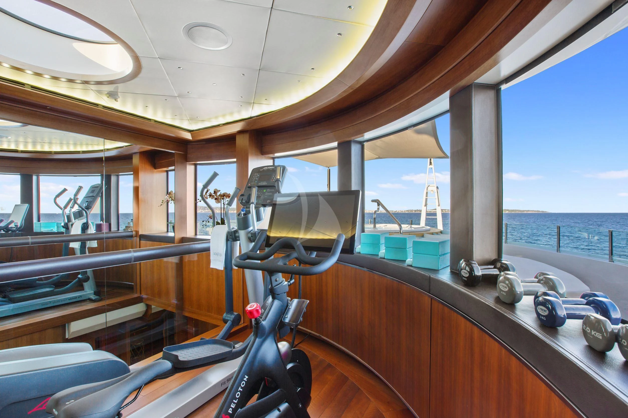 a boat with a steering wheel aboard MARAYA Yacht for Sale