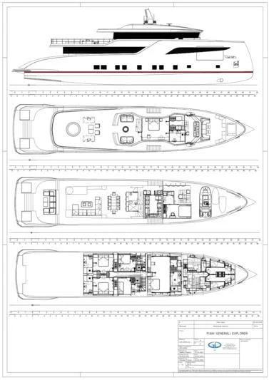 diagram, engineering drawing aboard TERRANOVA 41 Yacht for Sale