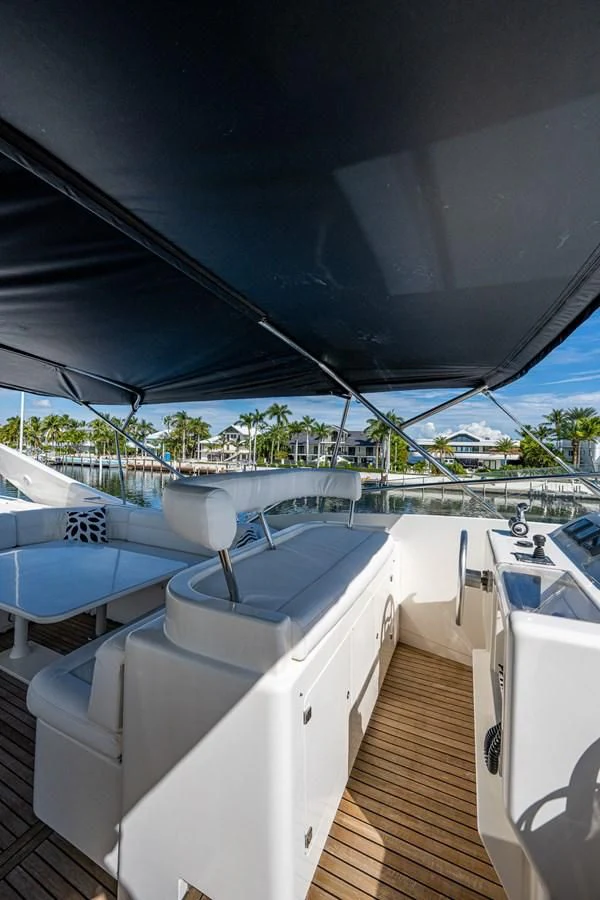 a boat on a deck aboard EVERYTHING GOOD Yacht for Sale