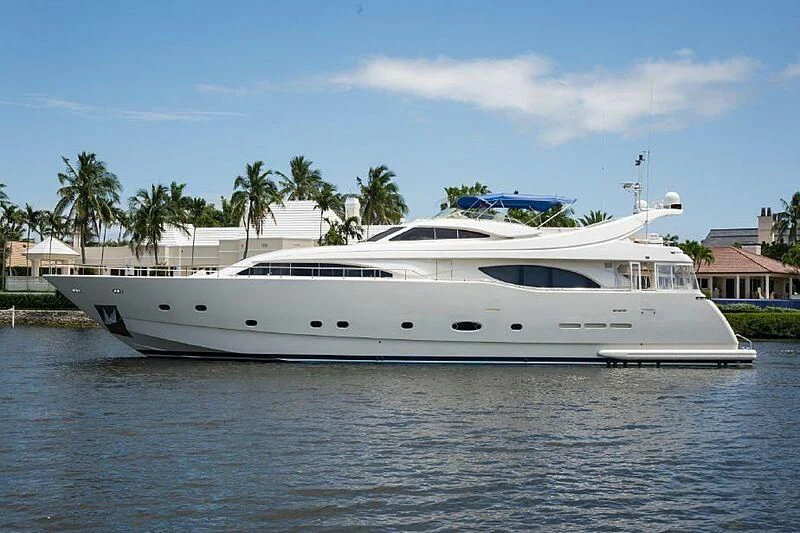 a white yacht in the water aboard EVERYTHING GOOD Yacht for Sale