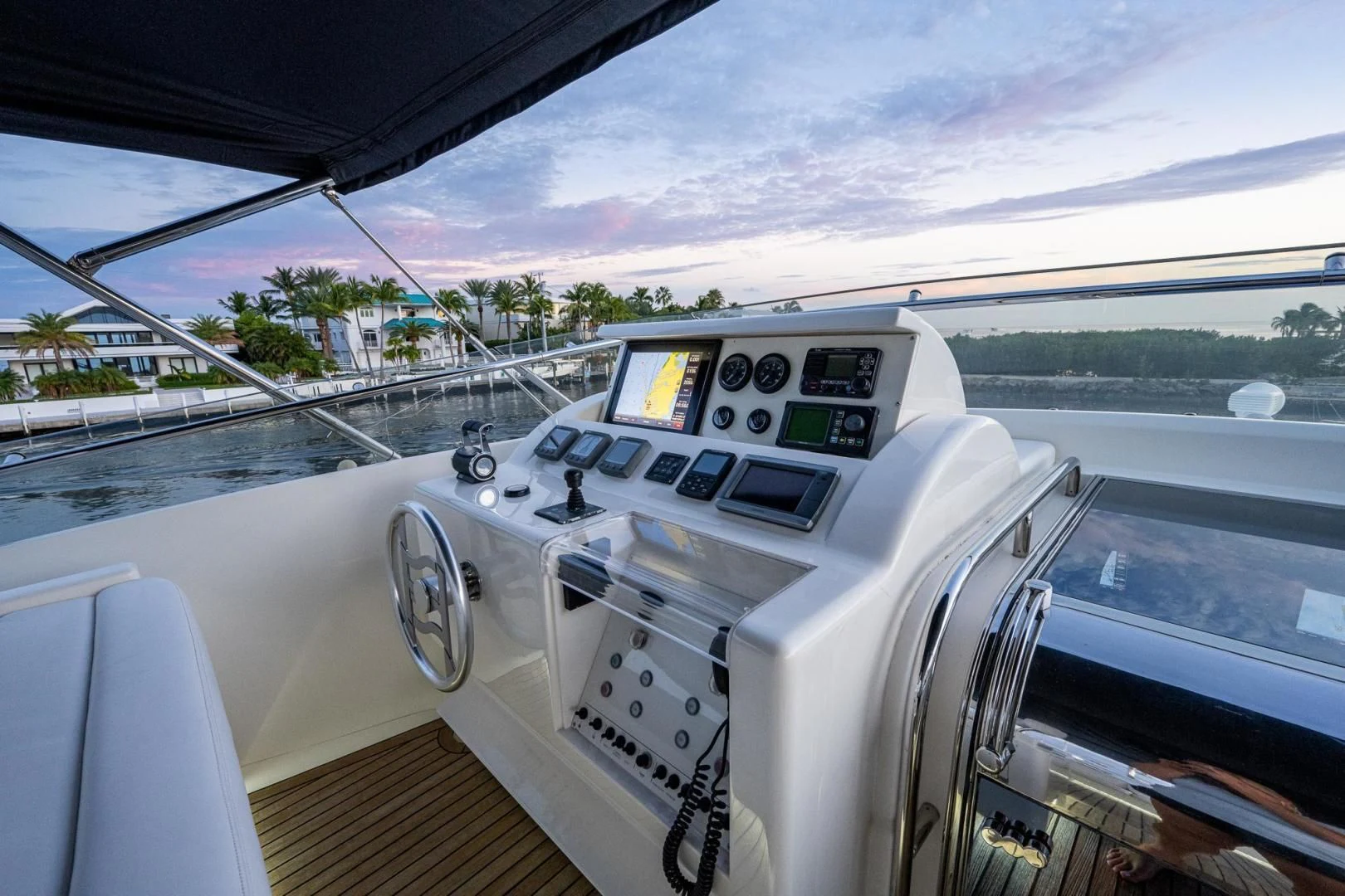 the inside of a car aboard EVERYTHING GOOD Yacht for Sale
