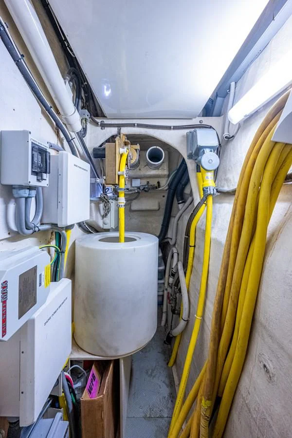 a machine with wires aboard EVERYTHING GOOD Yacht for Sale