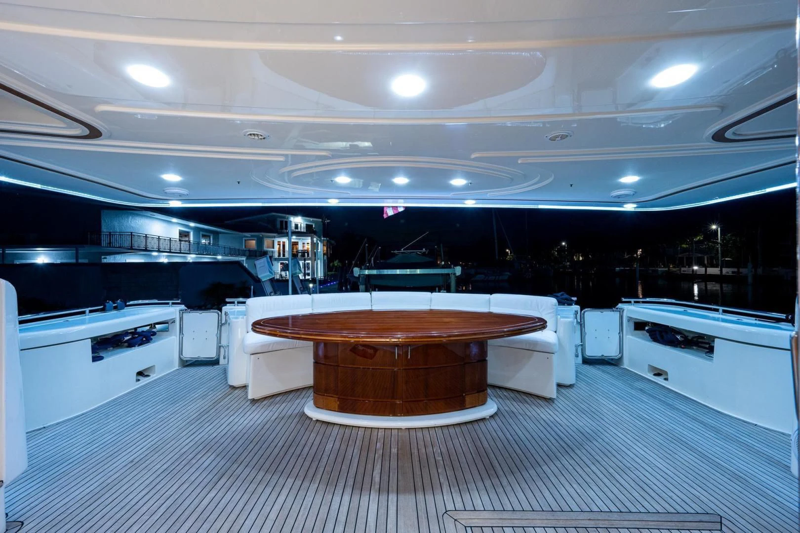 a room with a table and chairs aboard EVERYTHING GOOD Yacht for Sale