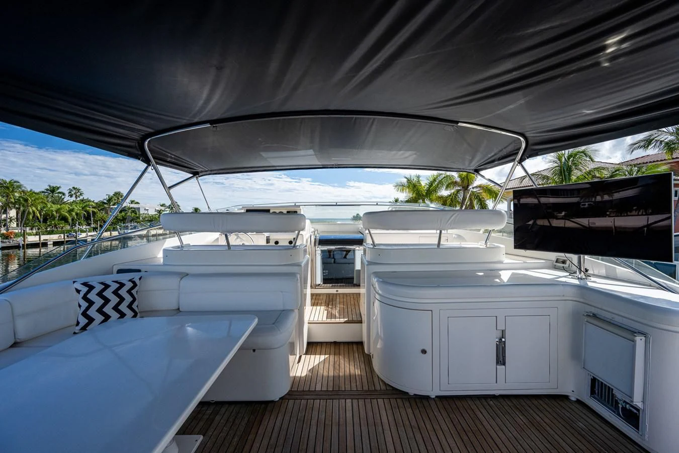 a boat on a dock aboard EVERYTHING GOOD Yacht for Sale