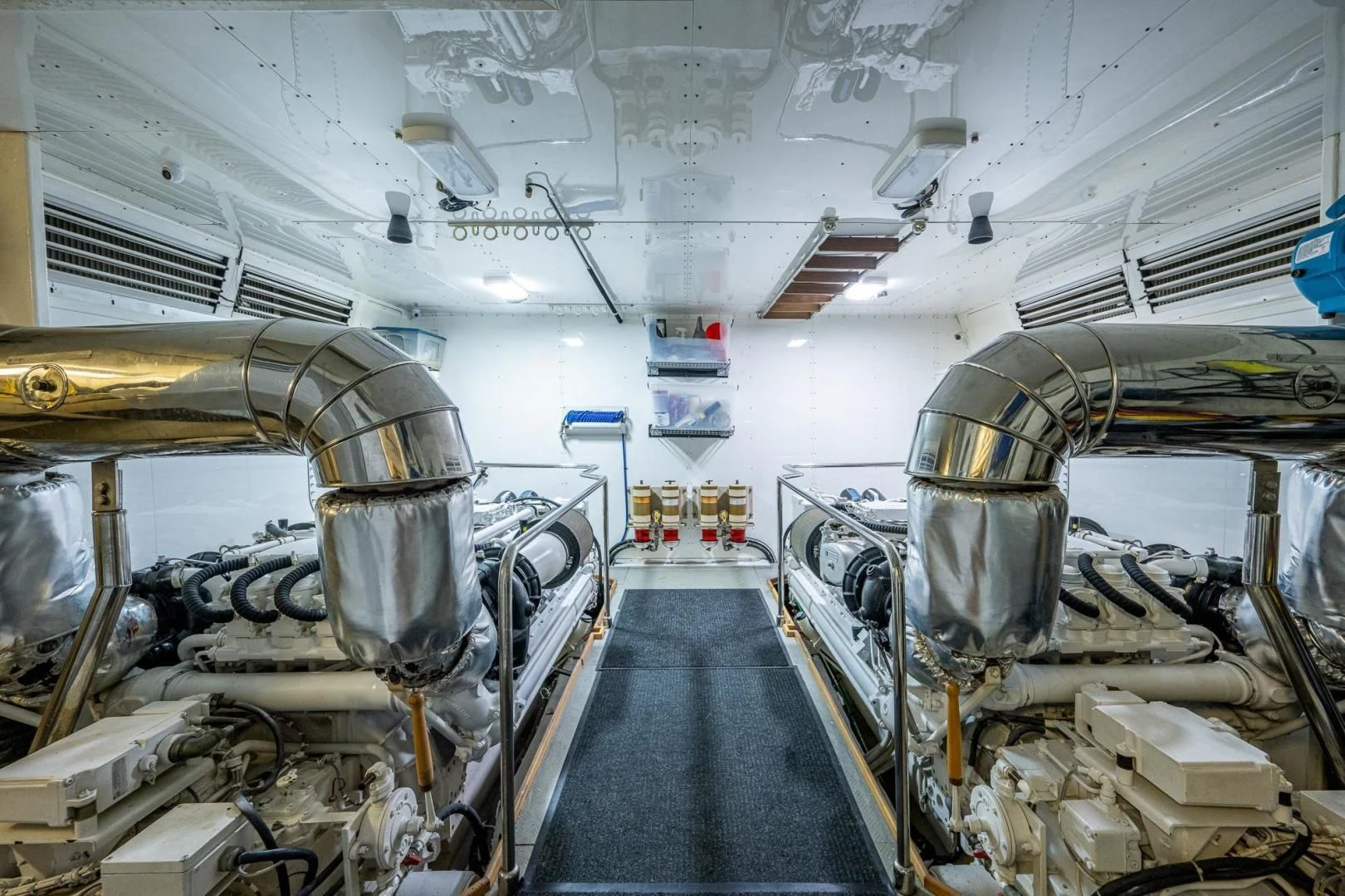 a large room with machinery aboard EVERYTHING GOOD Yacht for Sale