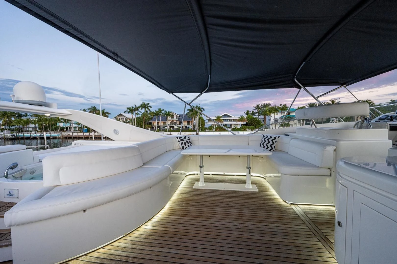 a boat on a dock aboard EVERYTHING GOOD Yacht for Sale