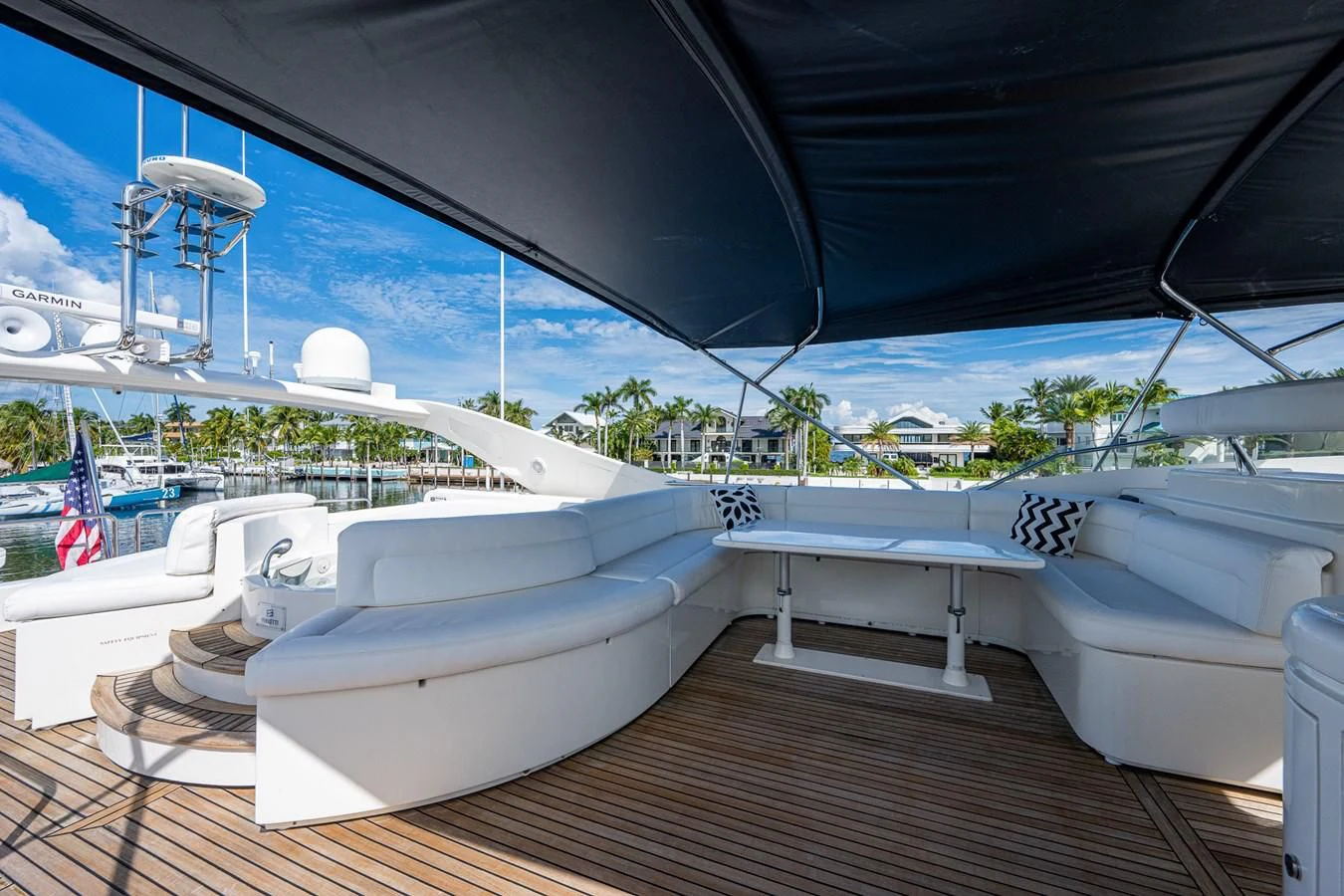 a boat on a dock aboard EVERYTHING GOOD Yacht for Sale