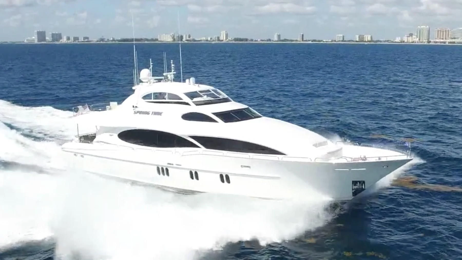 a white yacht on the water aboard THE JOB FATHER Yacht for Sale