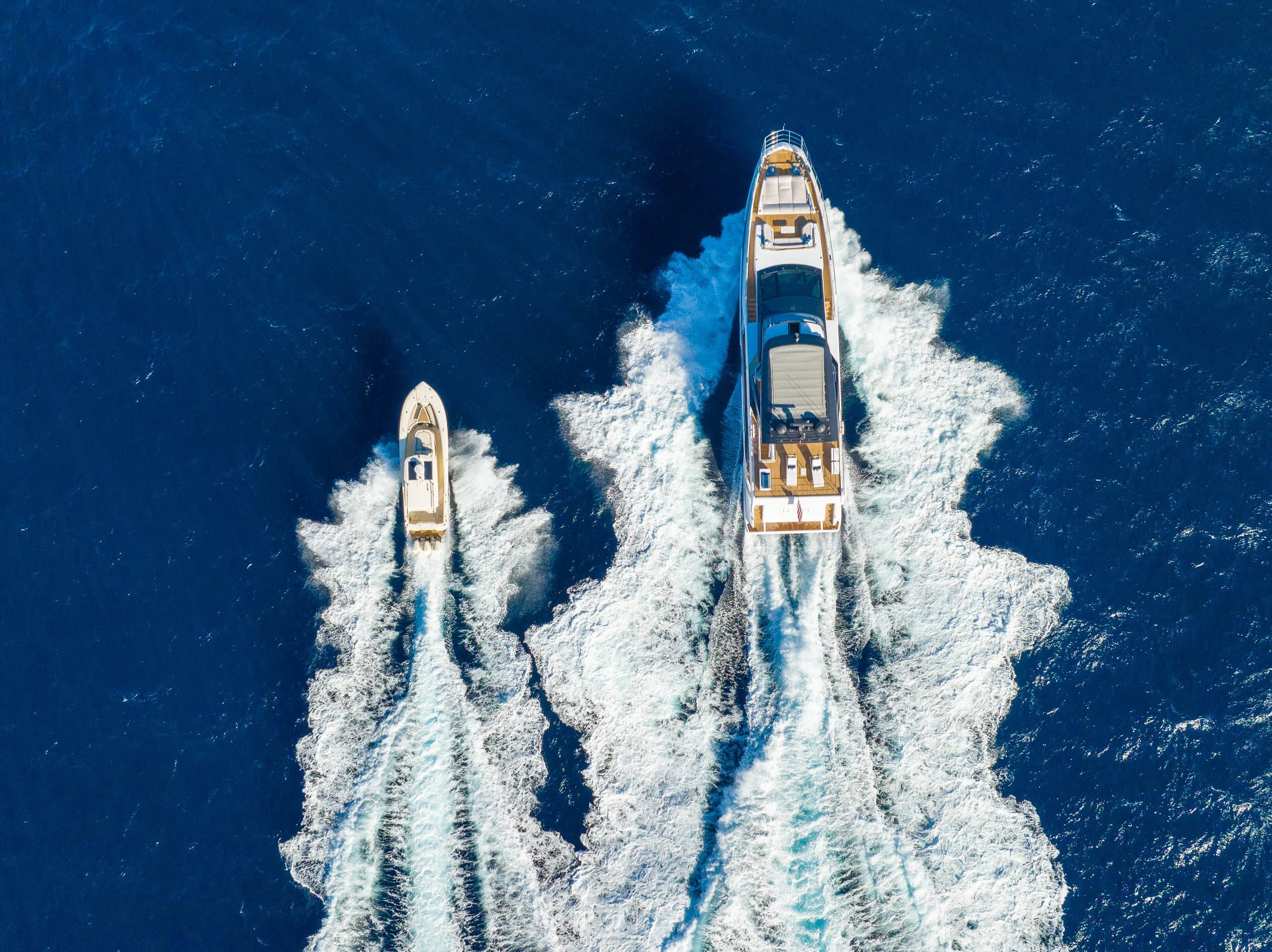 a boat in the water aboard SEA OWL Yacht for Sale