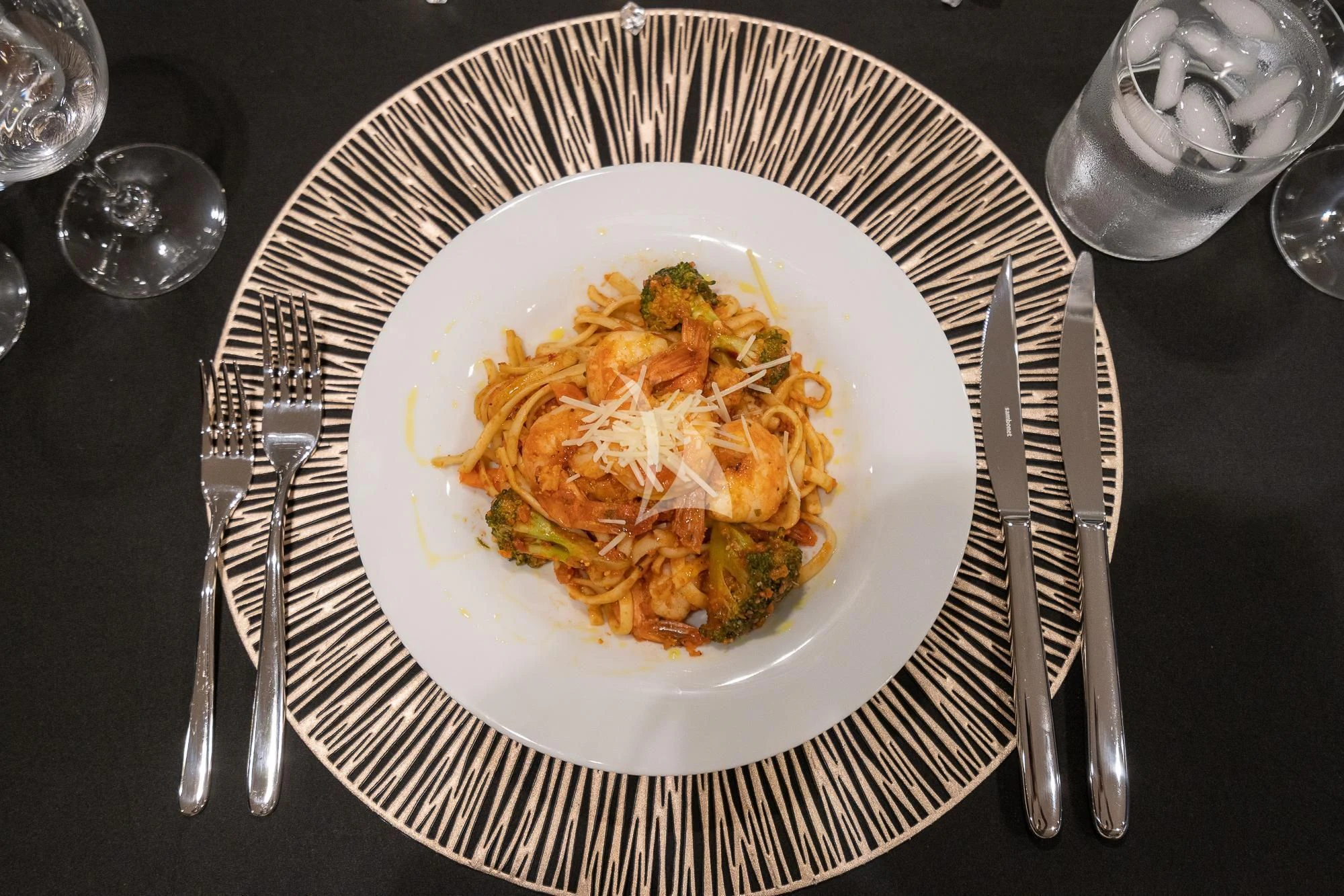 a plate of food aboard SEA OWL Yacht for Sale