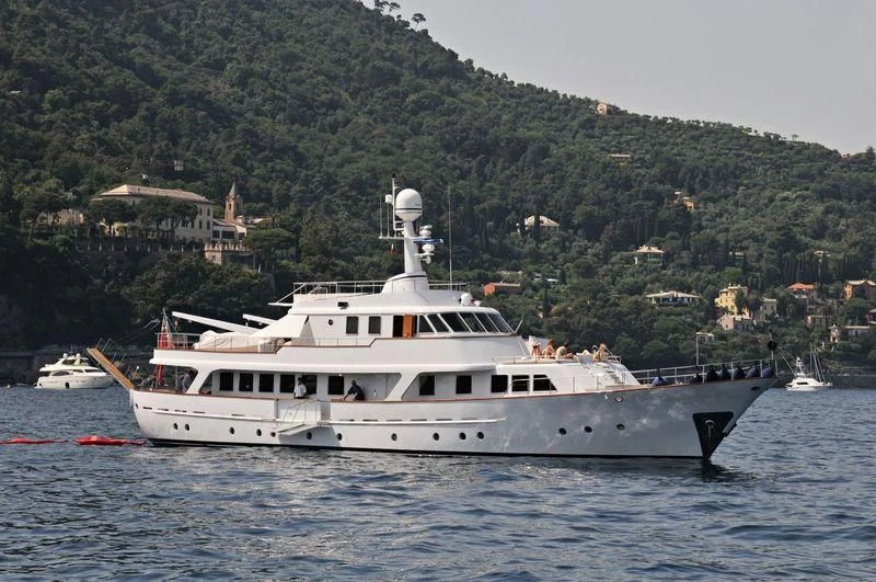 a boat in the water aboard MIZAR Yacht for Sale