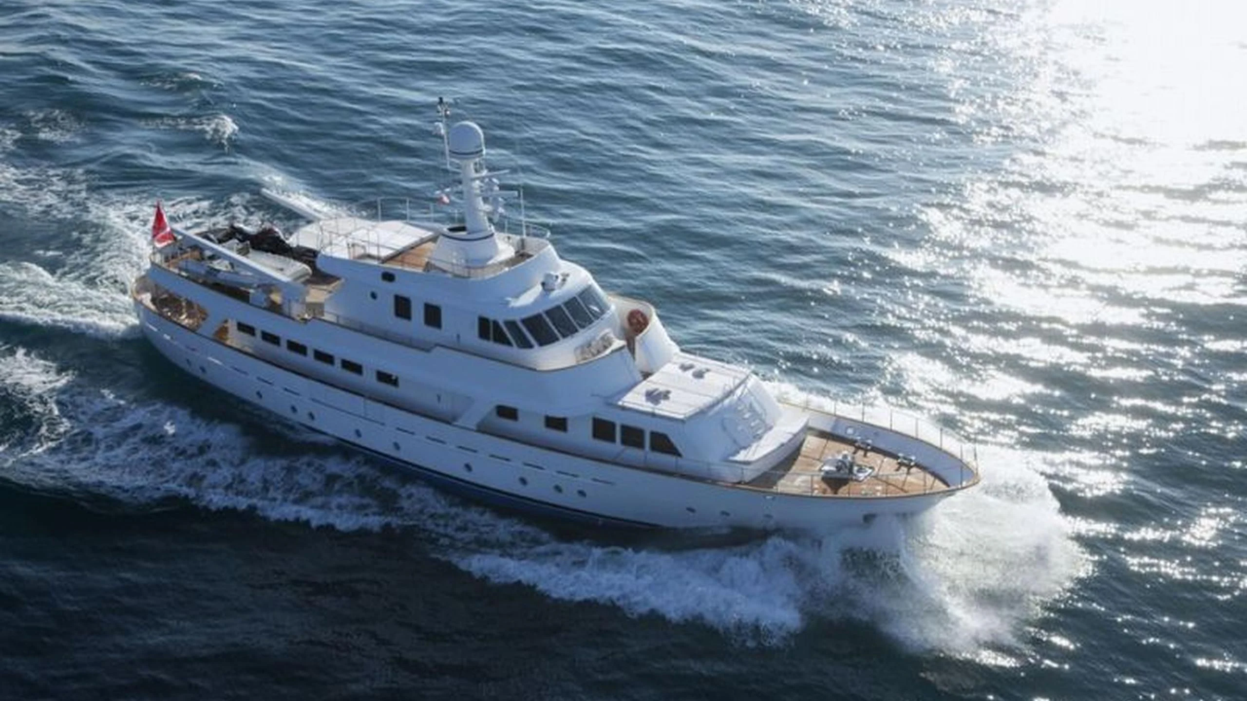 a boat on the water aboard MIZAR Yacht for Sale