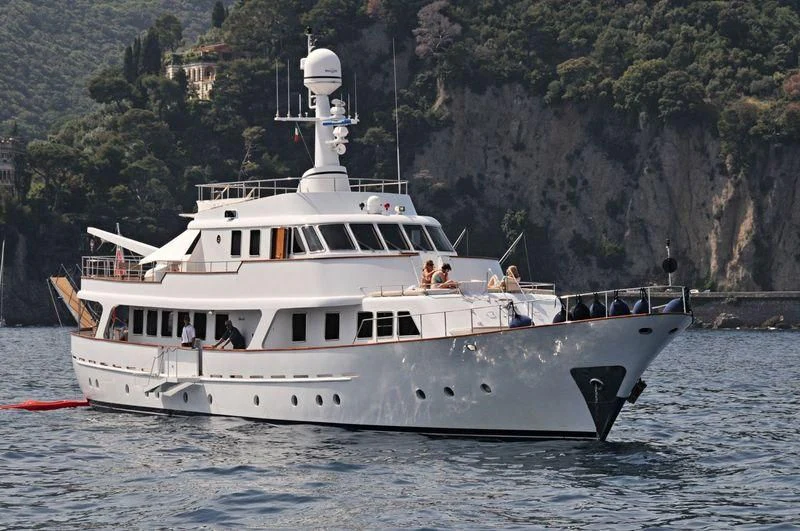 a boat on the water aboard MIZAR Yacht for Sale