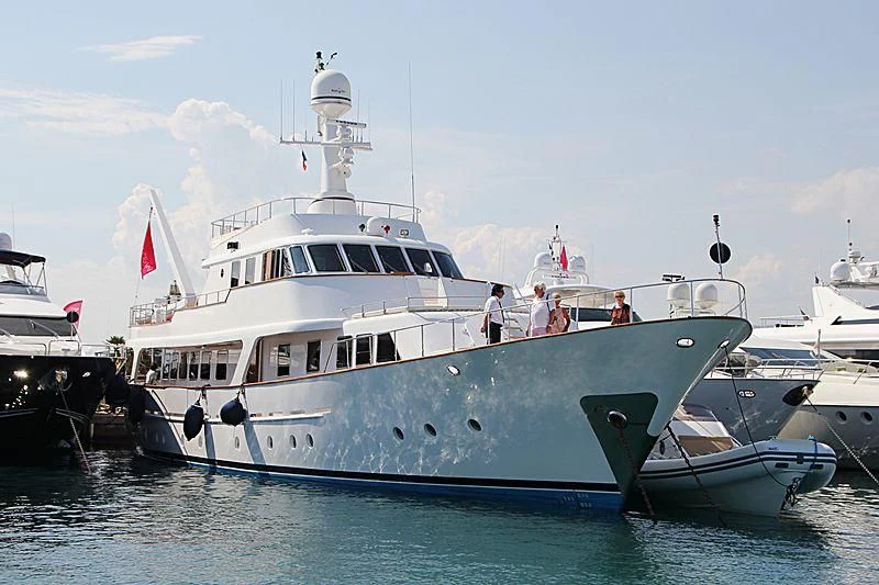 a boat with people on it aboard MIZAR Yacht for Sale