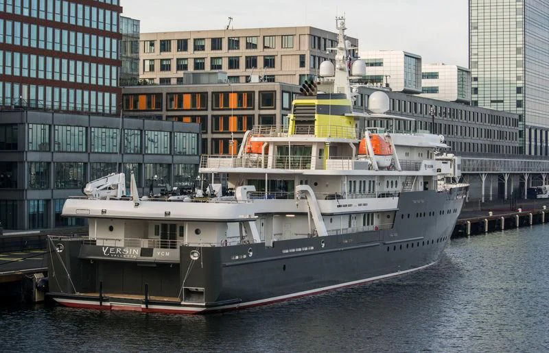 a large boat on the water aboard YERSIN Yacht for Charter