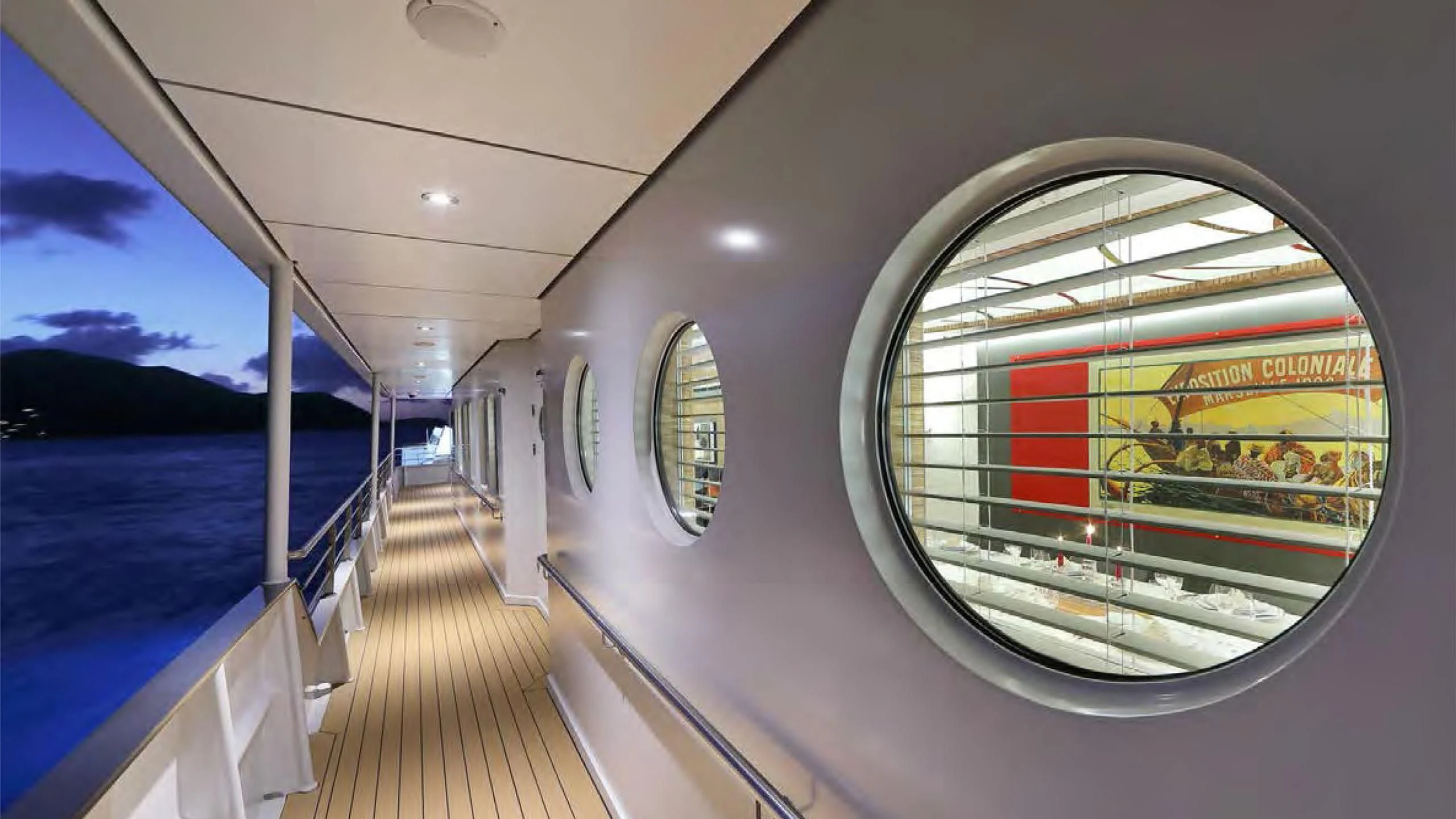 inside of a train aboard YERSIN Yacht for Charter