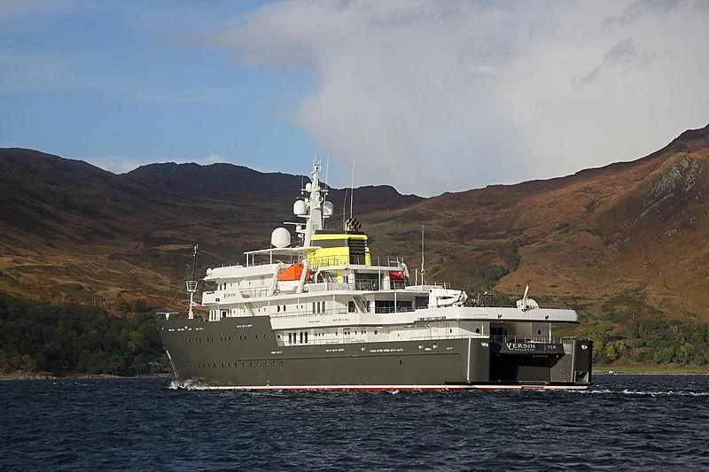 a large ship in the water aboard YERSIN Yacht for Charter