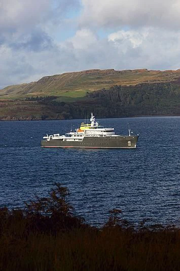 a large ship in the water aboard YERSIN Yacht for Charter