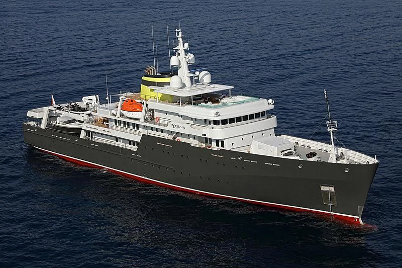 a large ship in the water aboard YERSIN Yacht for Charter