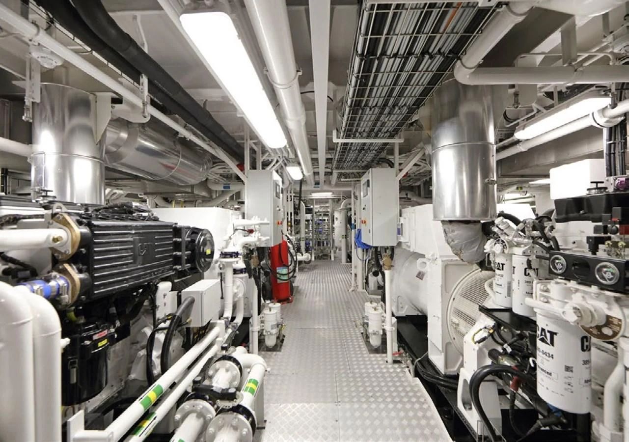 a room with machinery aboard YERSIN Yacht for Charter