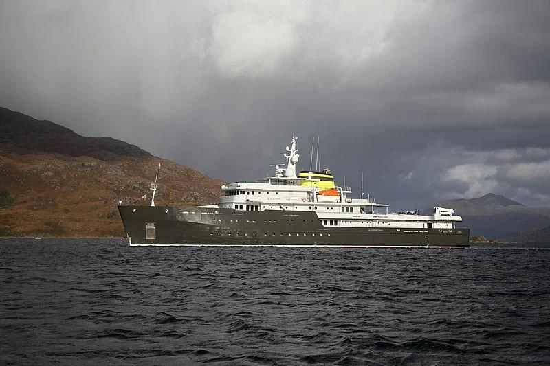 a large ship in the water aboard YERSIN Yacht for Charter