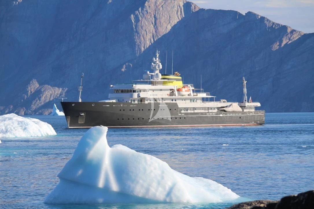 a large ship in the water aboard YERSIN Yacht for Charter