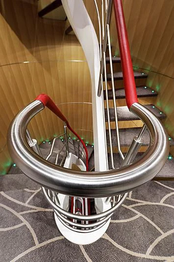 a close-up of a bicycle tire aboard YERSIN Yacht for Charter