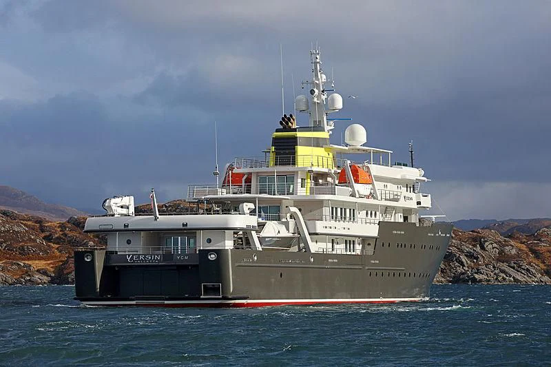 a large ship in the water aboard YERSIN Yacht for Charter
