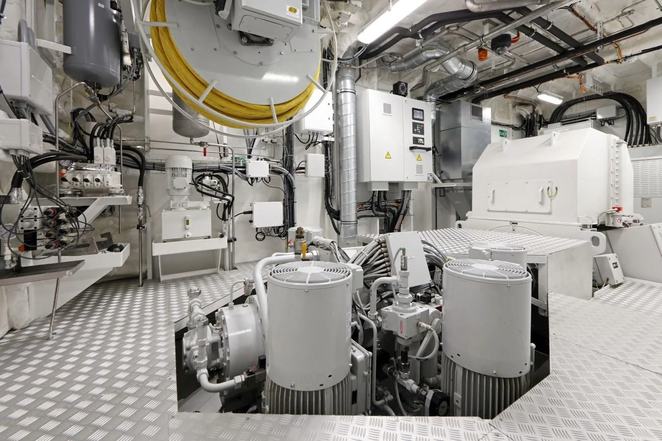 a room with machinery aboard YERSIN Yacht for Charter