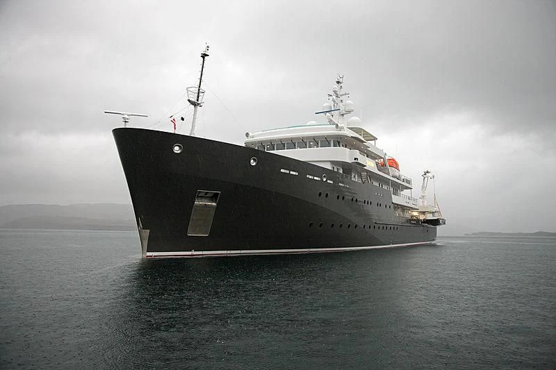 a large ship in the water aboard YERSIN Yacht for Charter