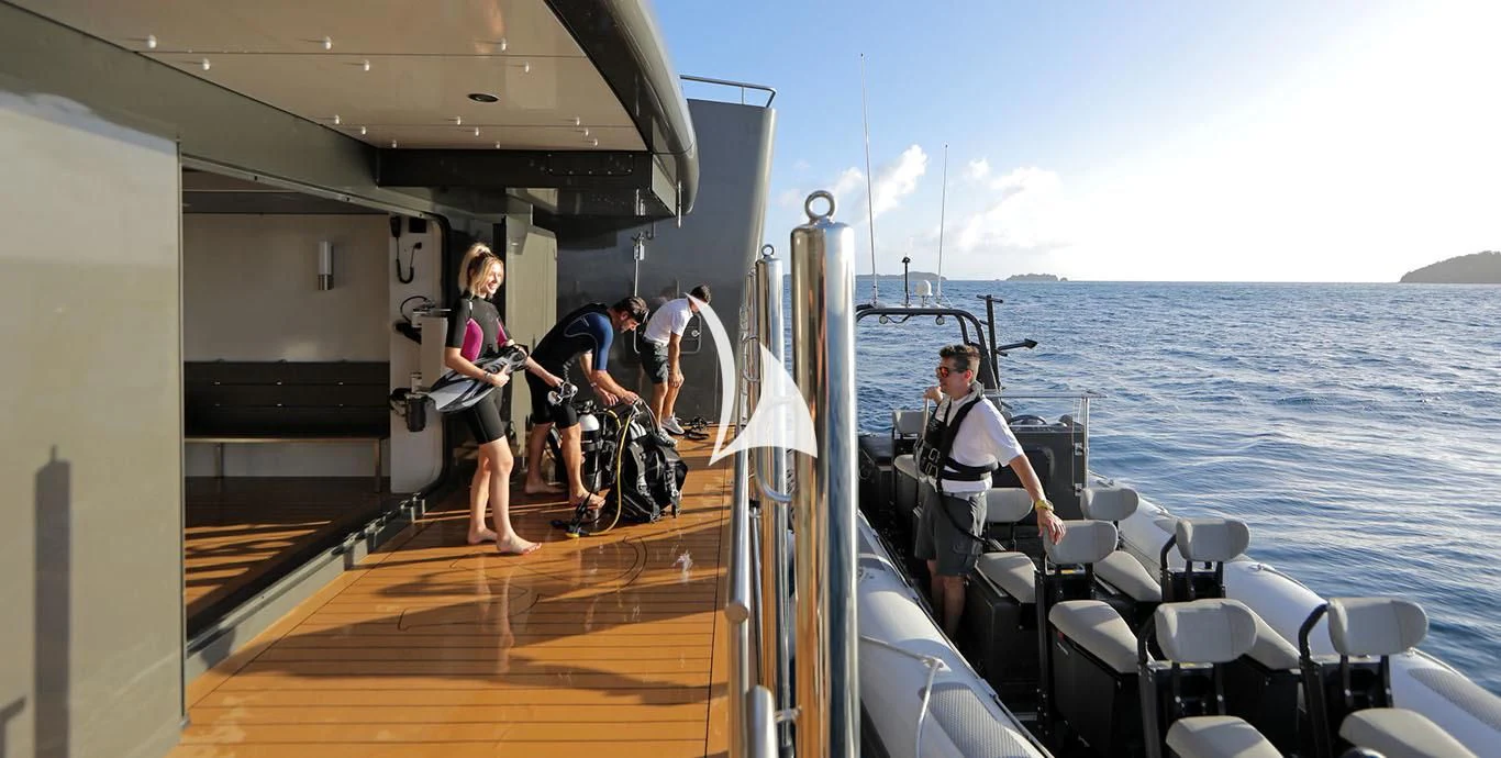 a group of people on a boat aboard YERSIN Yacht for Charter