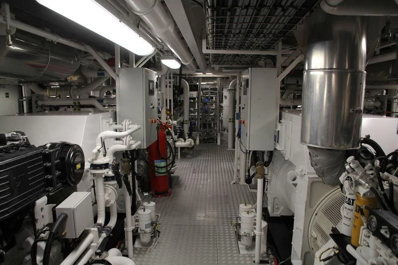 a room with machinery aboard YERSIN Yacht for Charter