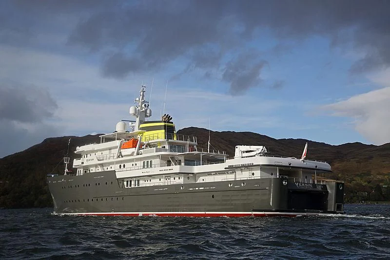 a large ship in the water aboard YERSIN Yacht for Charter