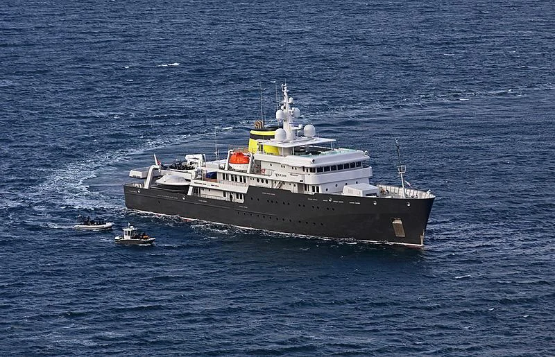 a large ship in the water aboard YERSIN Yacht for Charter