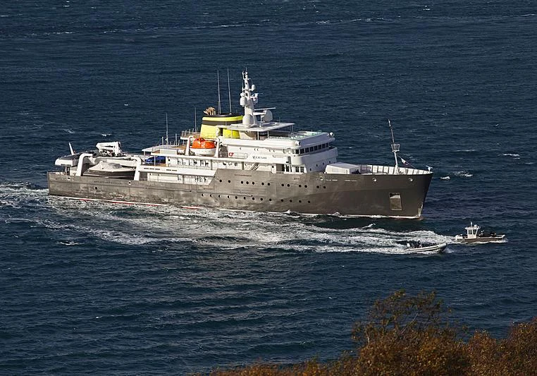 a large ship on the water aboard YERSIN Yacht for Charter