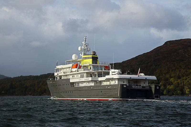 a large ship in the water aboard YERSIN Yacht for Charter