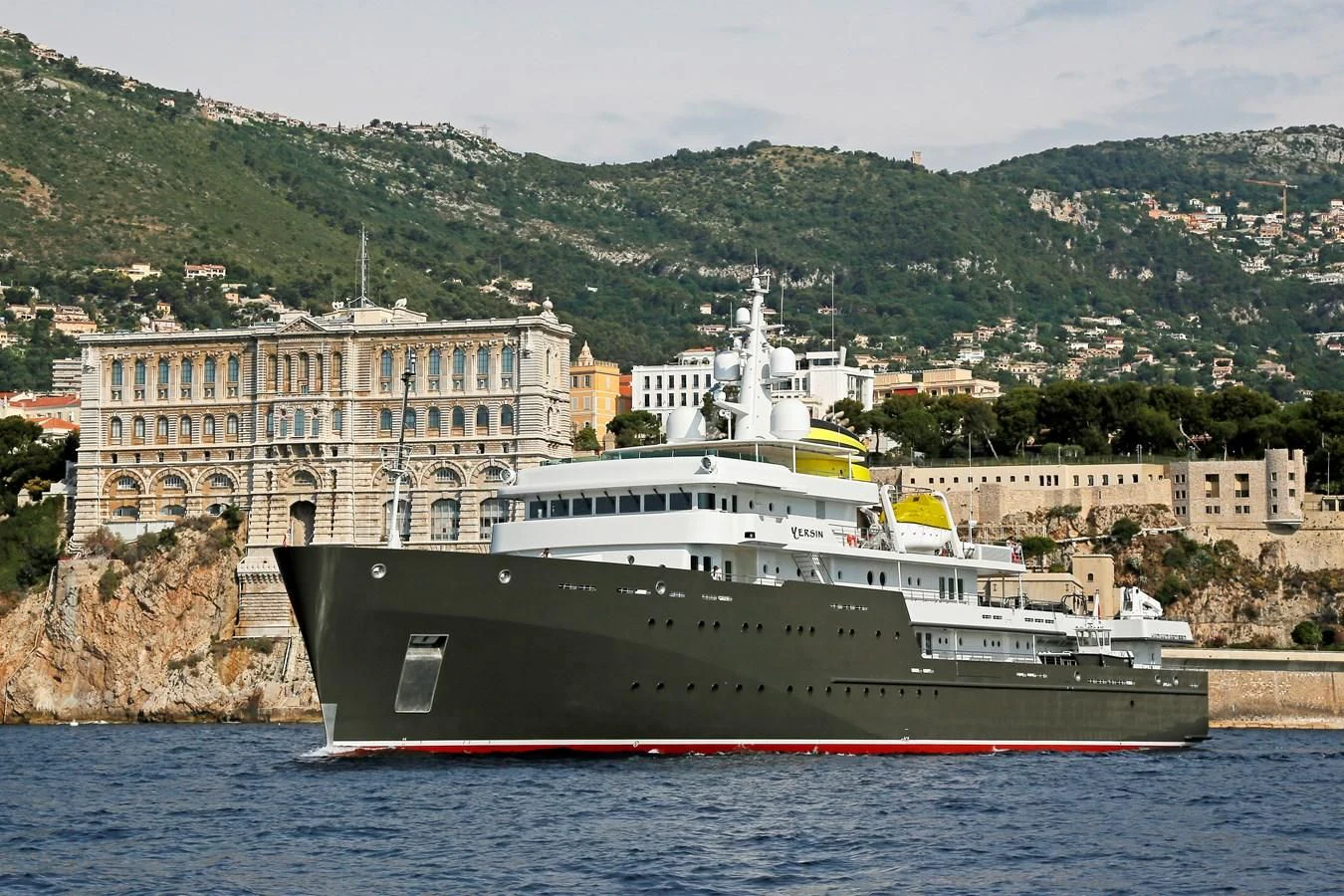 a large ship in the water aboard YERSIN Yacht for Charter