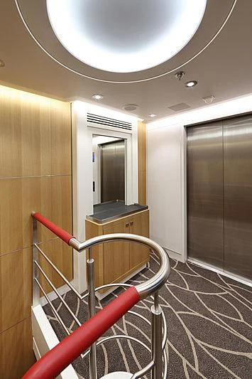 a ladder in a room aboard YERSIN Yacht for Charter