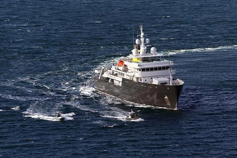 a large ship in the water aboard YERSIN Yacht for Charter