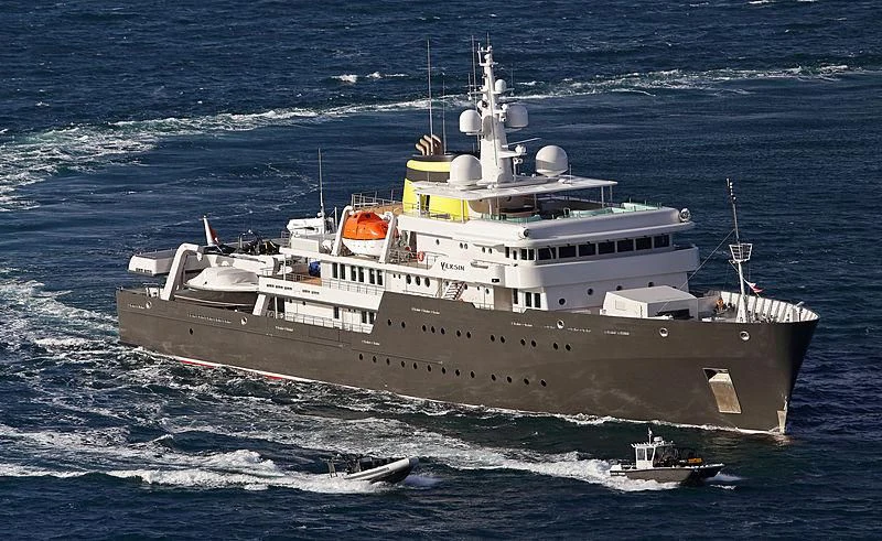 a large white ship aboard YERSIN Yacht for Charter