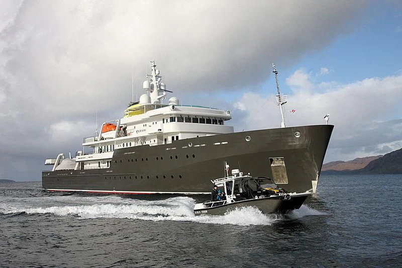 a large ship on the water aboard YERSIN Yacht for Charter