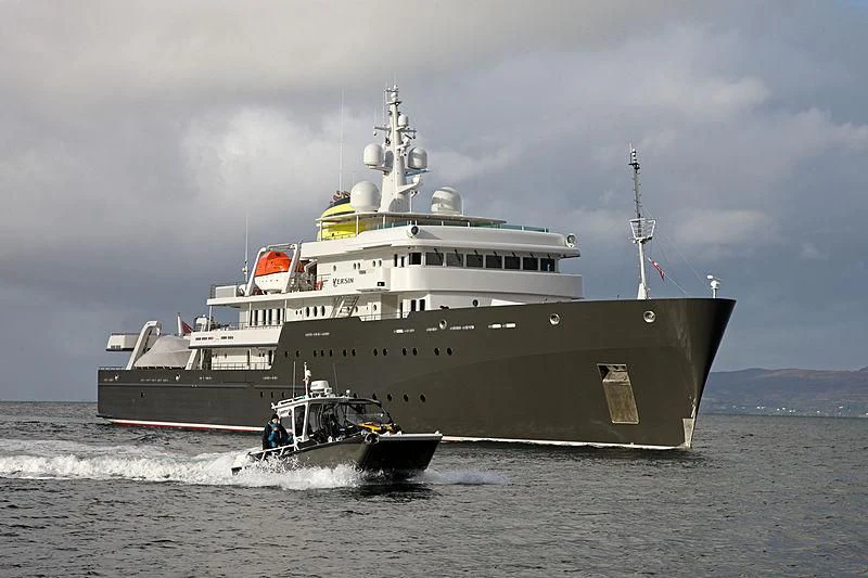 a large ship in the water aboard YERSIN Yacht for Charter