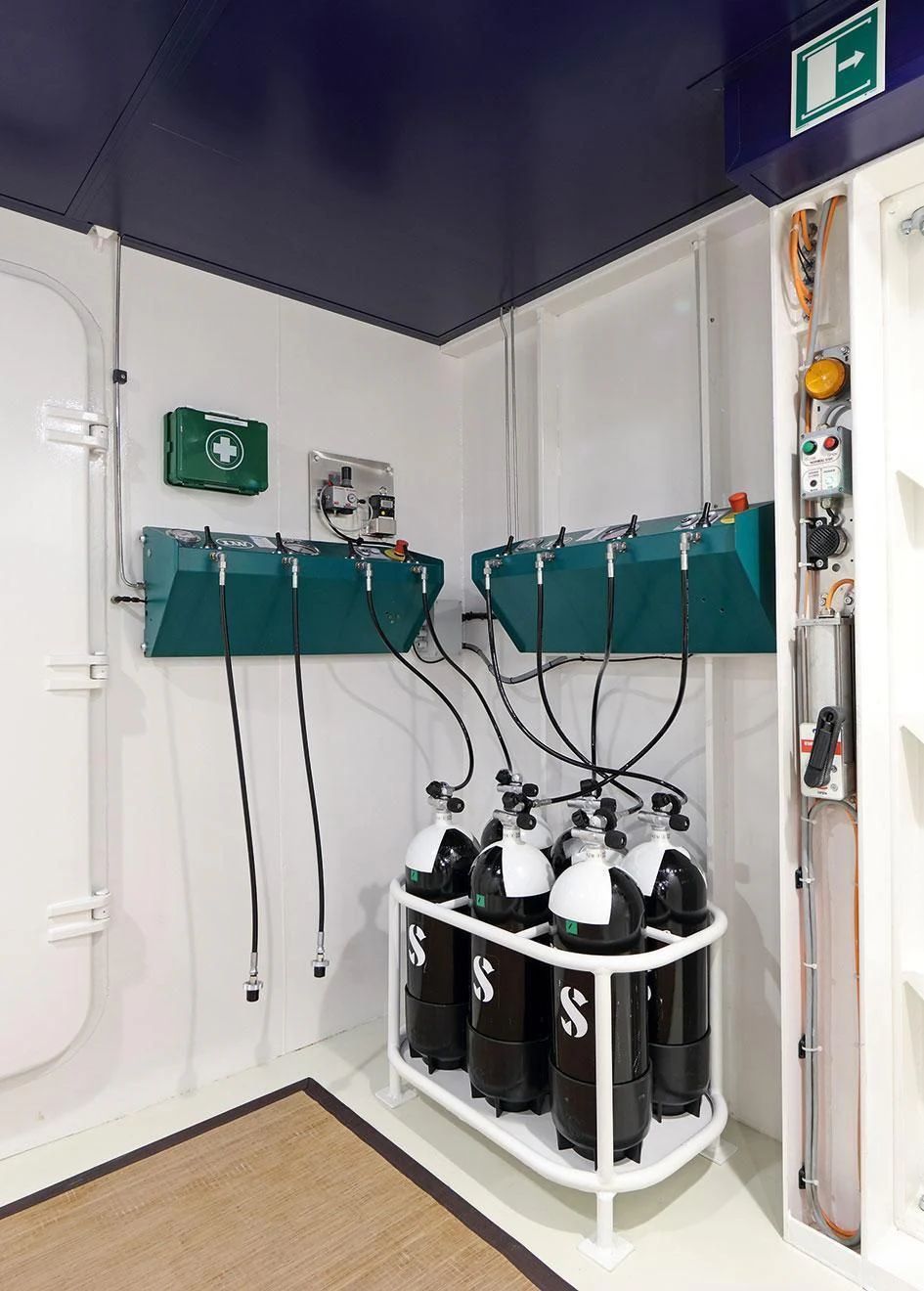 a machine in a room aboard YERSIN Yacht for Charter